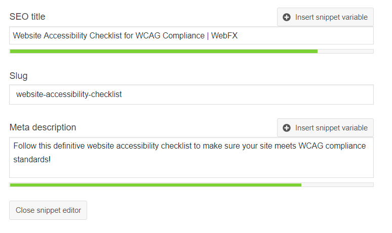 Pré-visualização do título yoast seo e meta descrição