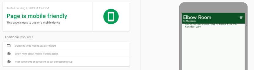 Visualize os resultados da ferramenta de teste para dispositivos móveis do Google