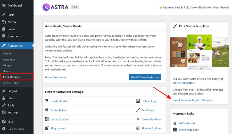 Instale plugins Astra importantes