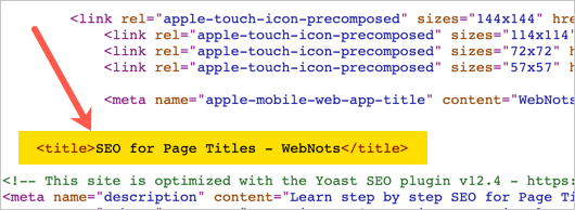 Page Title in Page Source