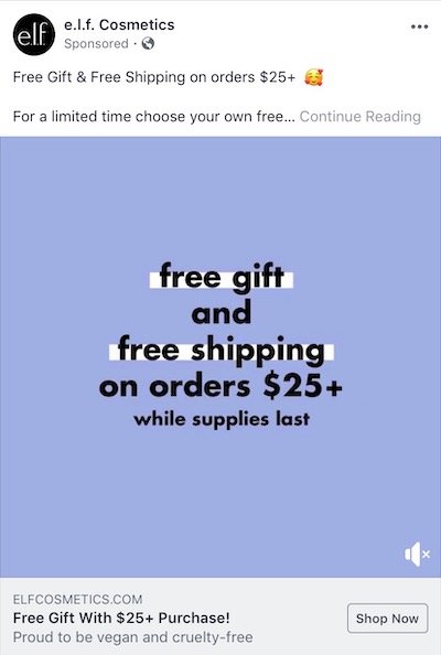 dicas de publicidade de comércio eletrônico no Facebook urgência por tempo limitado