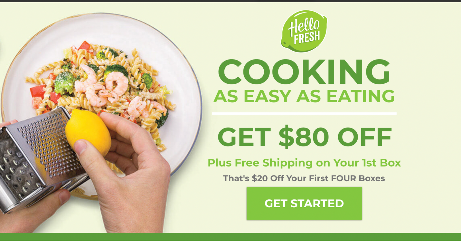 Exemplo de página inicial HelloFresh