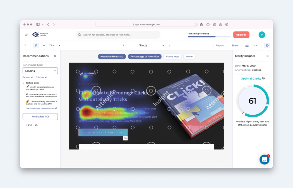 Exemplo dos resultados de uma simulação de rastreamento ocular.