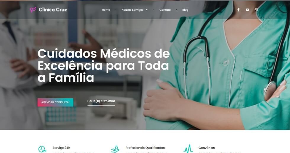 Portfólio Clínica Cruz Site Médicos Offweb