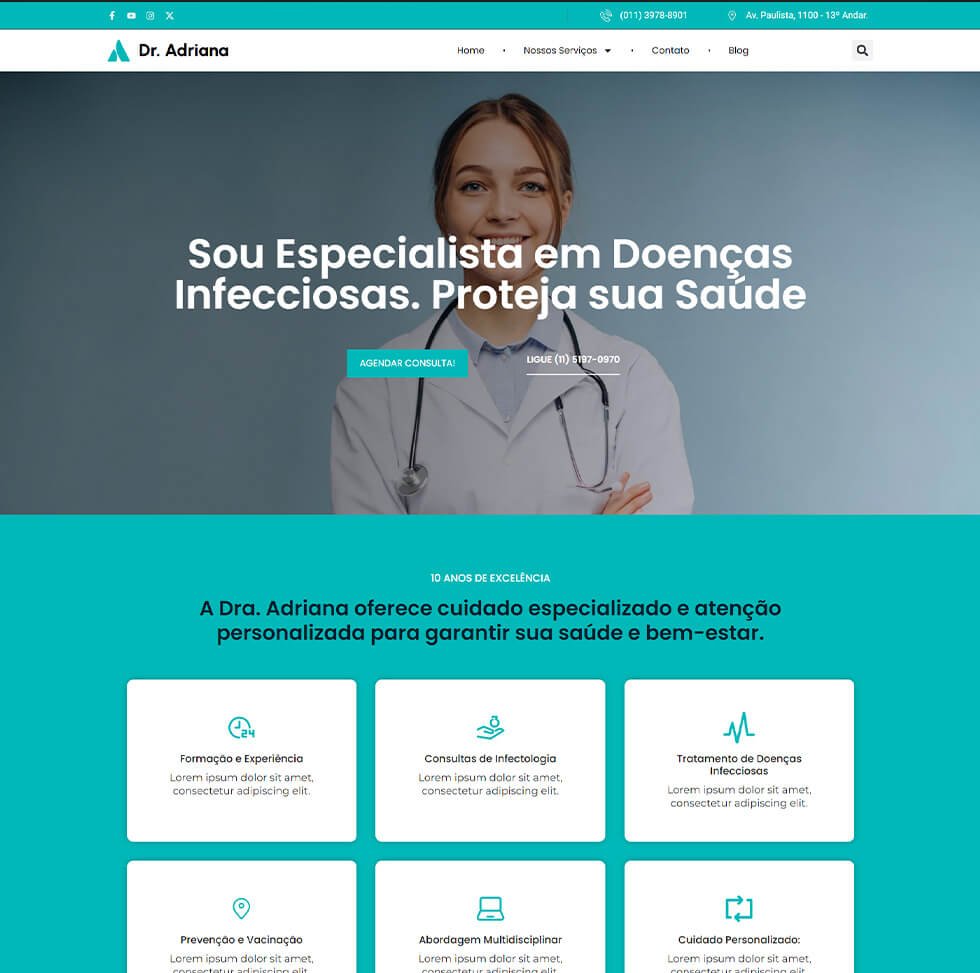 Portfólio Site para Médicos Dra Adriana 2 Site Médicos