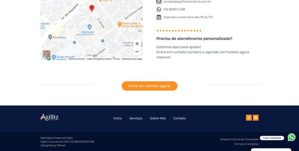 Portfolio Offweb Criação de sites Cliente Agilliz Consultoria 06